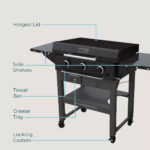 Char-Broil 28 In. XL Performance Series Propane Gas Griddle with Cart 3 Burner Flat Top Grill, Black