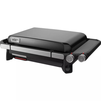 Weber Traveler 22 In. 2-Burner Propane Gas Griddle Flat Top Grill, Black