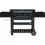 Char-Broil 36 In. Performance Series Deluxe Propane Gas Griddle with Cart 4 Burner Flat Top Grill, Black